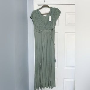 Baltic Born Jennifer Deep V Maxi Dress Sage NWT
